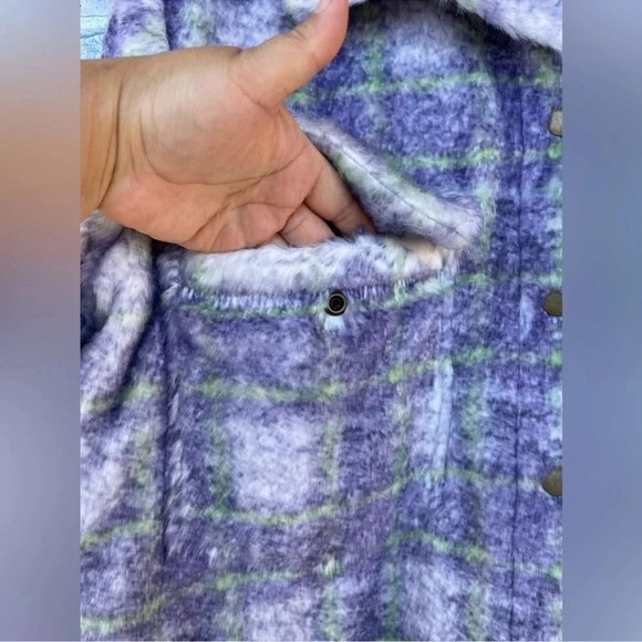 Hutch Anthropologie Donna super soft cozy fuzzy plush teddy shacket large - Picture 3 of 10